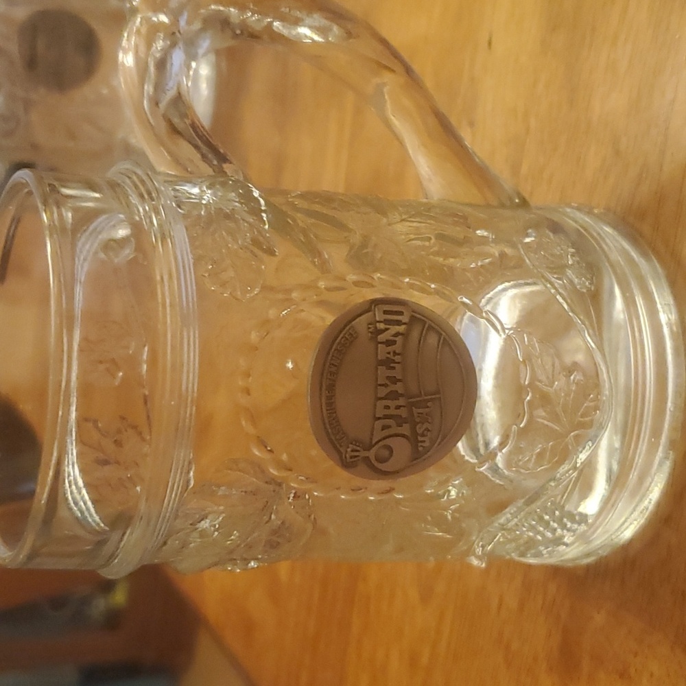 Vintage Opryland USA Glass Stein Pewter Medallion